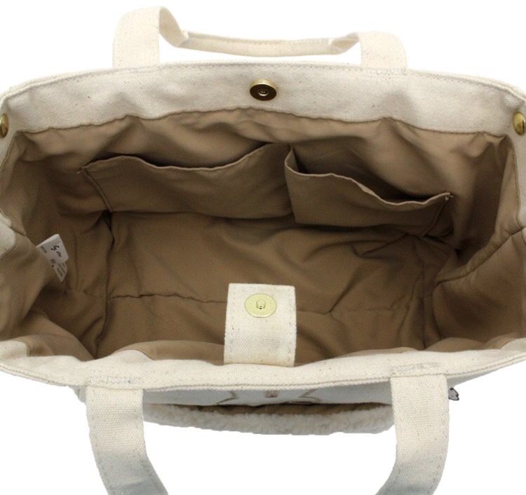 【miffy】ミッフィー　サイドボタンボア付ミニトート　6040WH