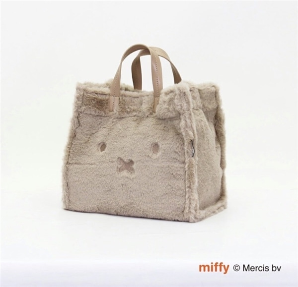 【ミッフィー(miffy) 2WAYトート　モコモコファー　6033 ミルクティー】