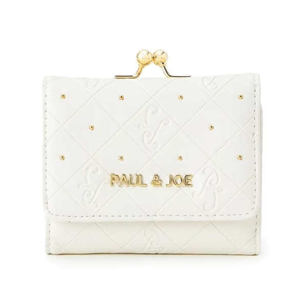 PAUL & JOE　(ポール＆ジョー)　口金ミニ財布 エンボススタッズ　ホワイト