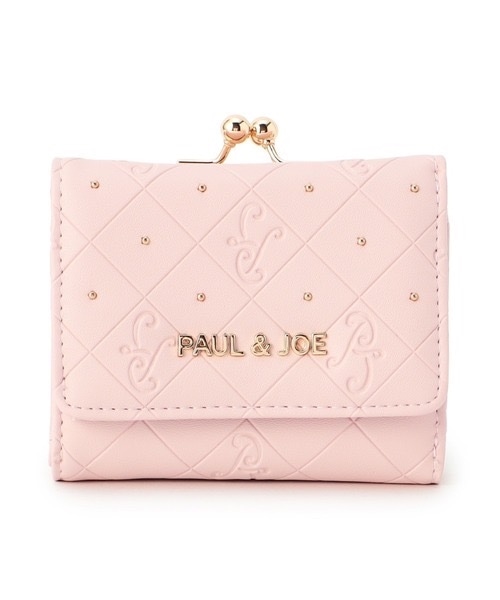 PAUL & JOE(ポール＆ジョー)　口金ミニ財布 エンボススタッズ　ピンク ピンク 口金