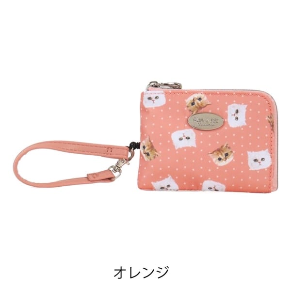 Paul&JOE 【ポールアンドジョー】リール付きコインパスケース　オレンジ（ピンク系）