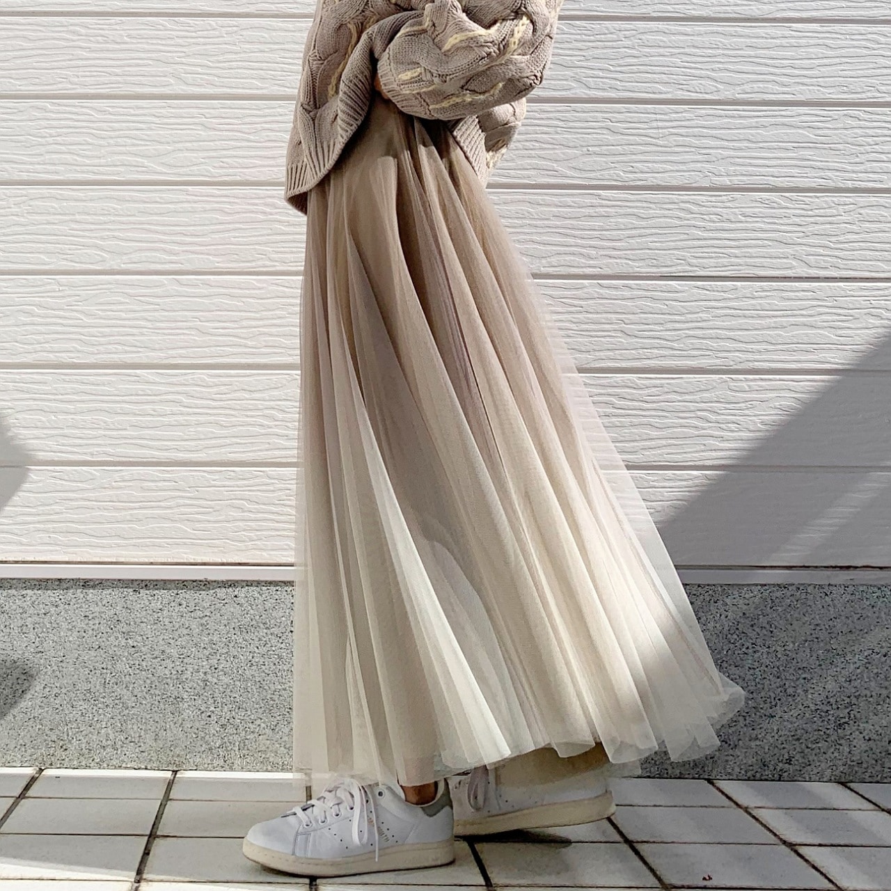 グラデーションチュールスカート ブラック Free