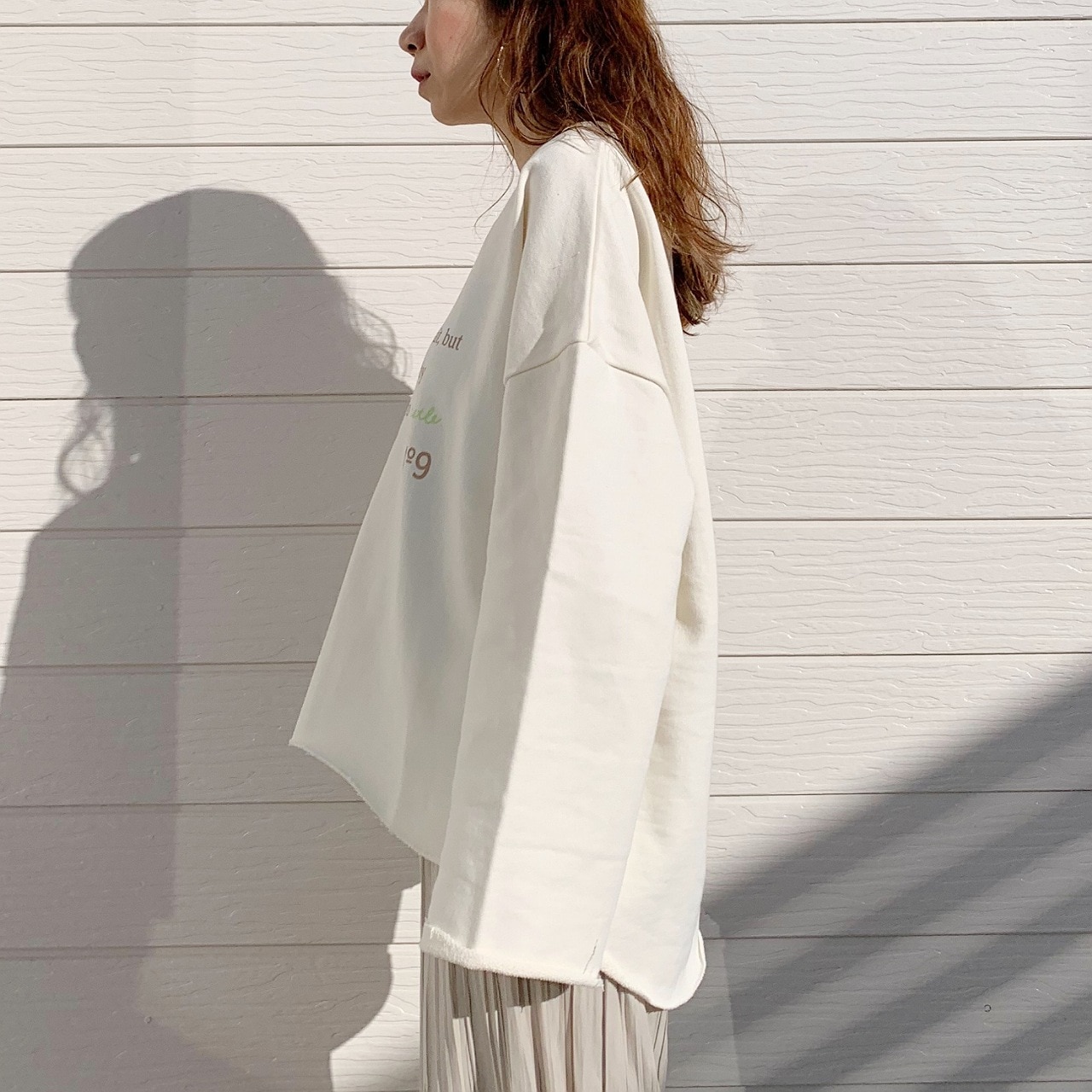 裏毛ロゴトレーナー アイボリー Free