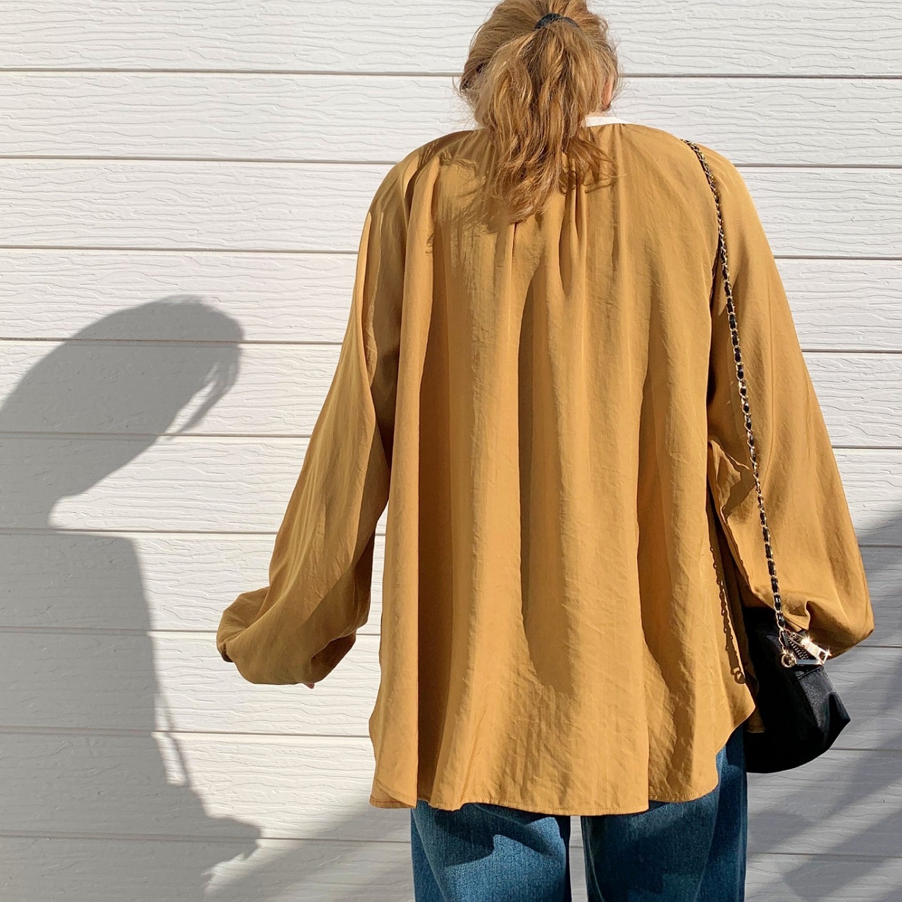 フロントZIPギャザーブラウス テラコッタ Free