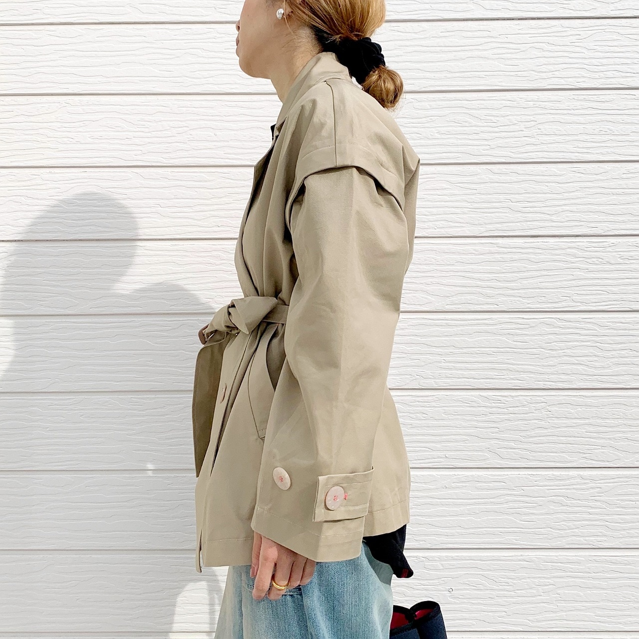 2wayショートトレンチ ベージュ Free