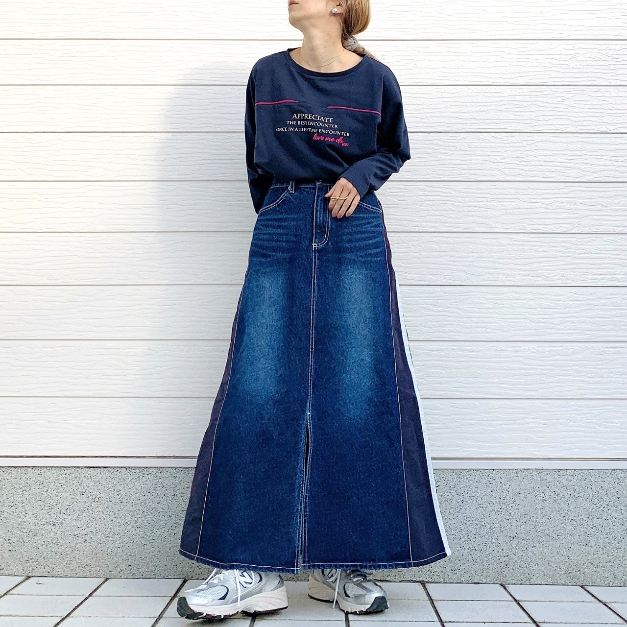 デニムドッキングスカート インディゴ Free