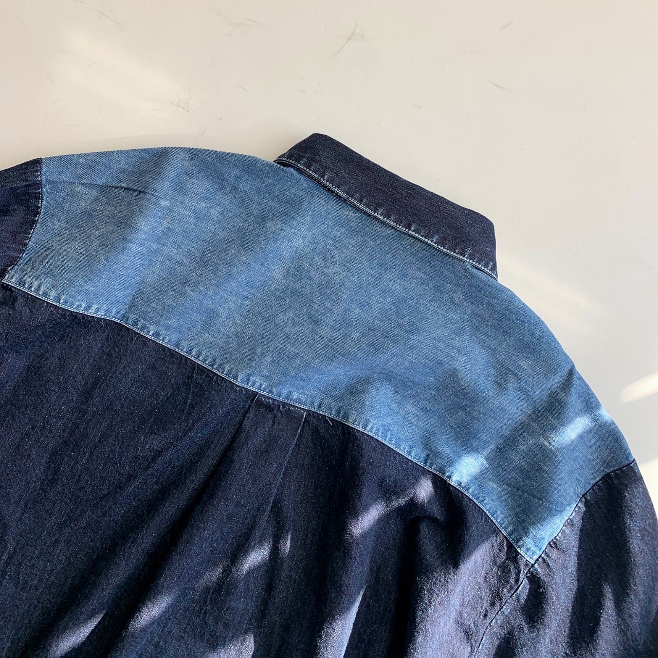 刺繍デニムシャツ インディゴ Free