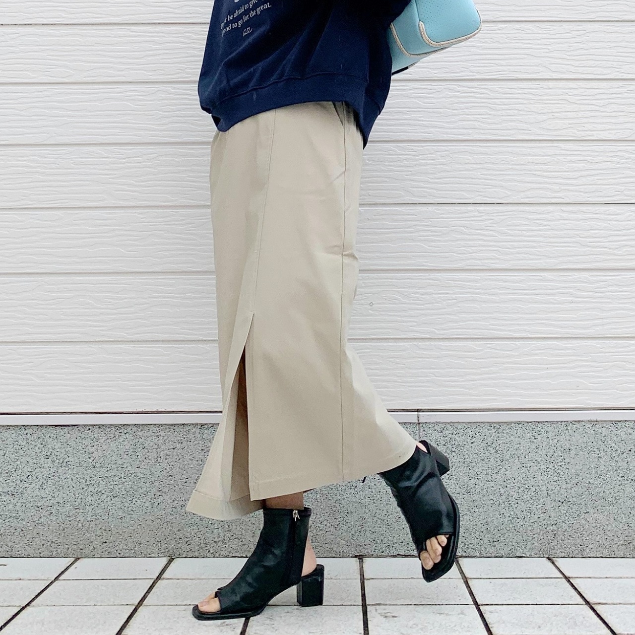 ストレッチタイトスカート ライトグリーン Free