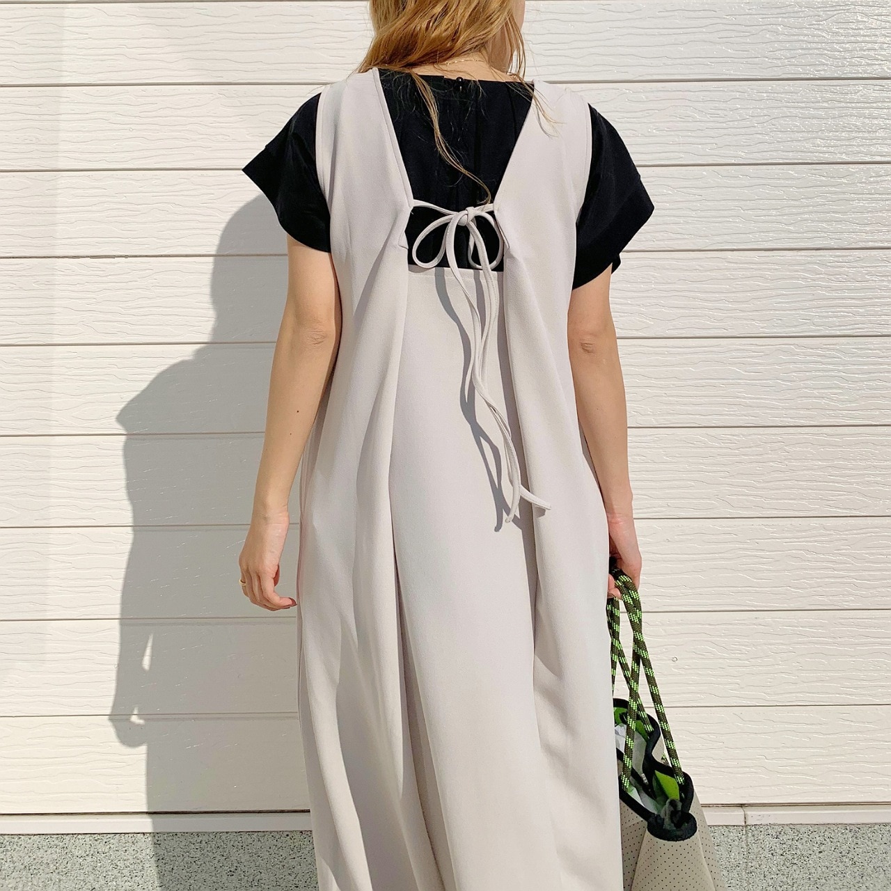 前後2wayリボンセットワンピース アイボリー Free