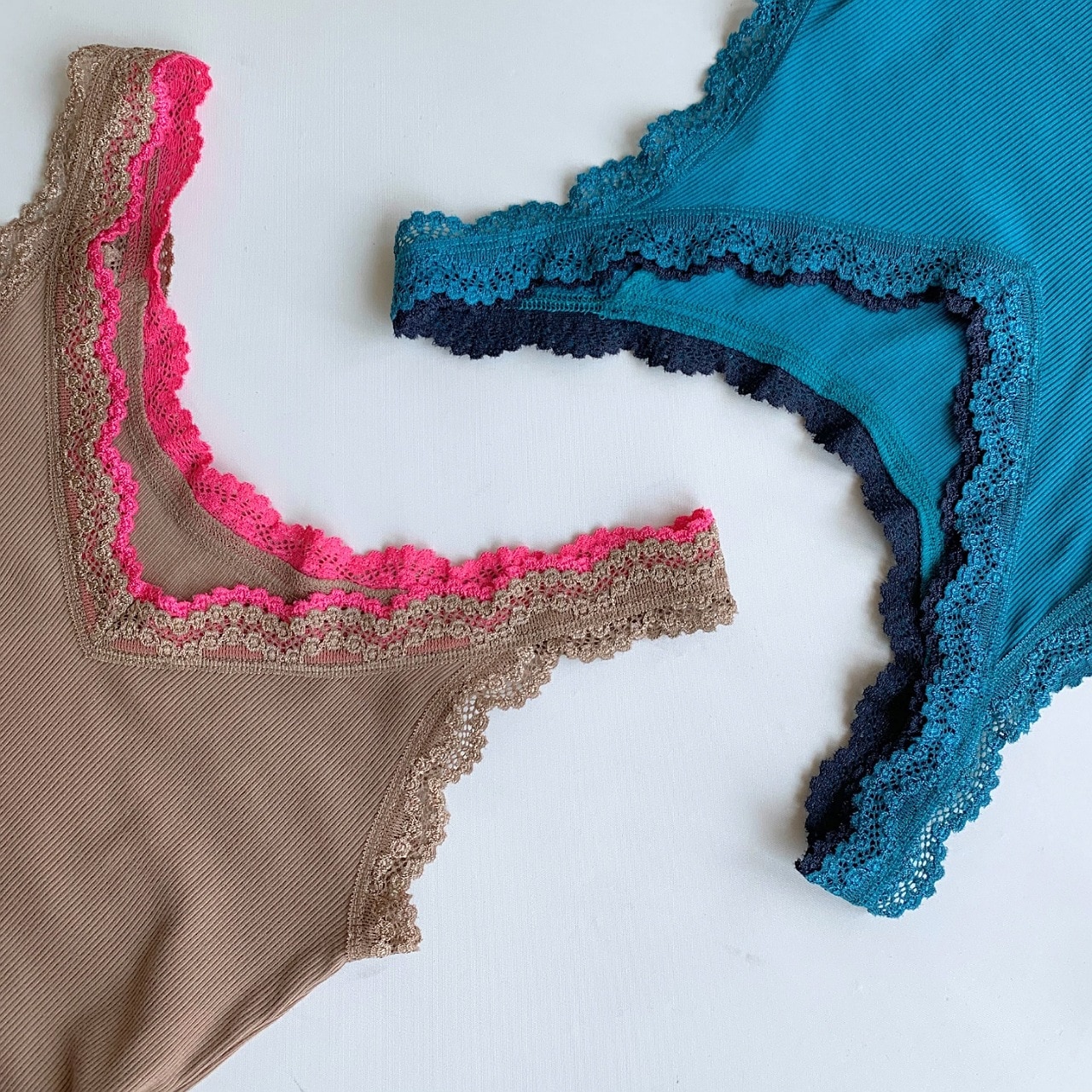 【定番】バイカラーテレコタンク ターコイズ Free