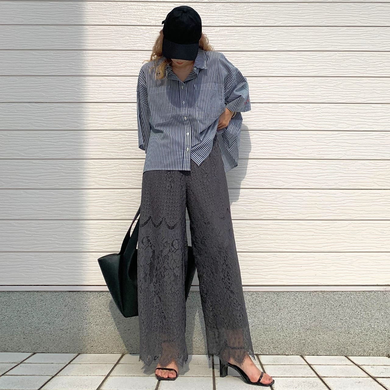 スカラレースワイドパンツ グレー Free