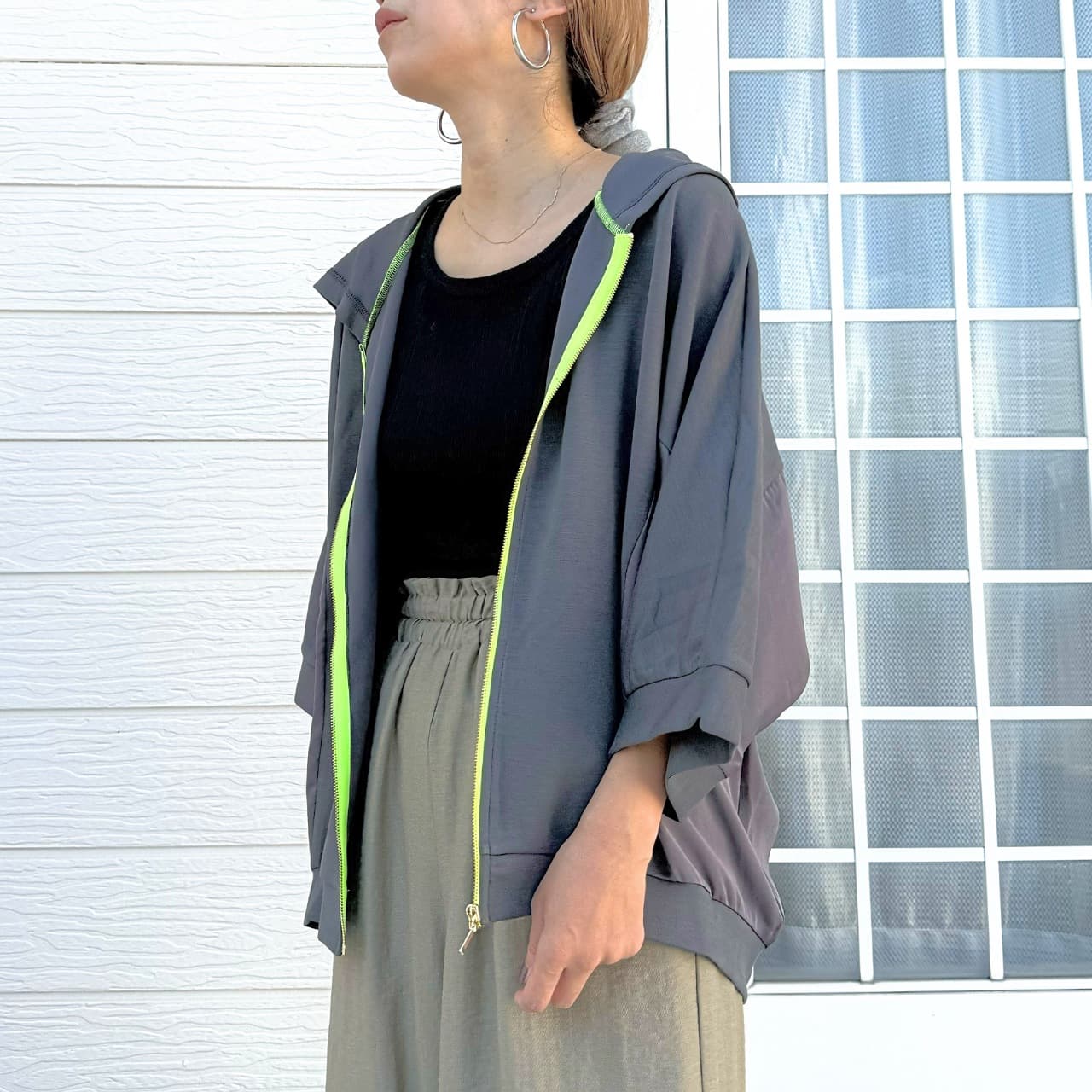 ドッキングドルマンパーカー グレー Free