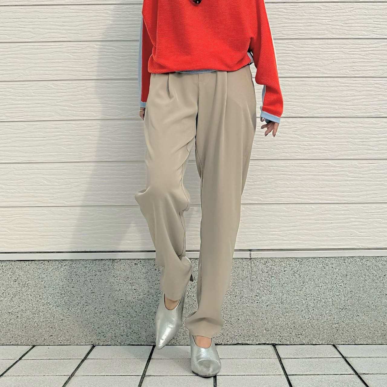 ストレッチツイルテーパードパンツ マスタード Free