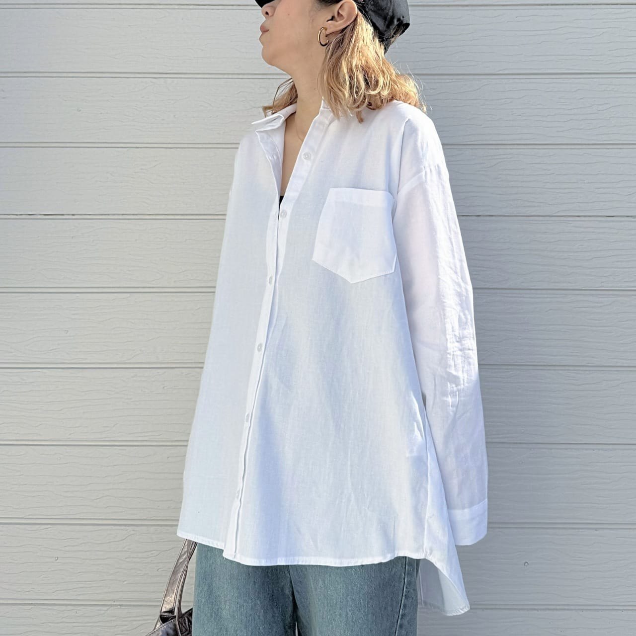 トリコロールスリットシャツ ホワイト Free