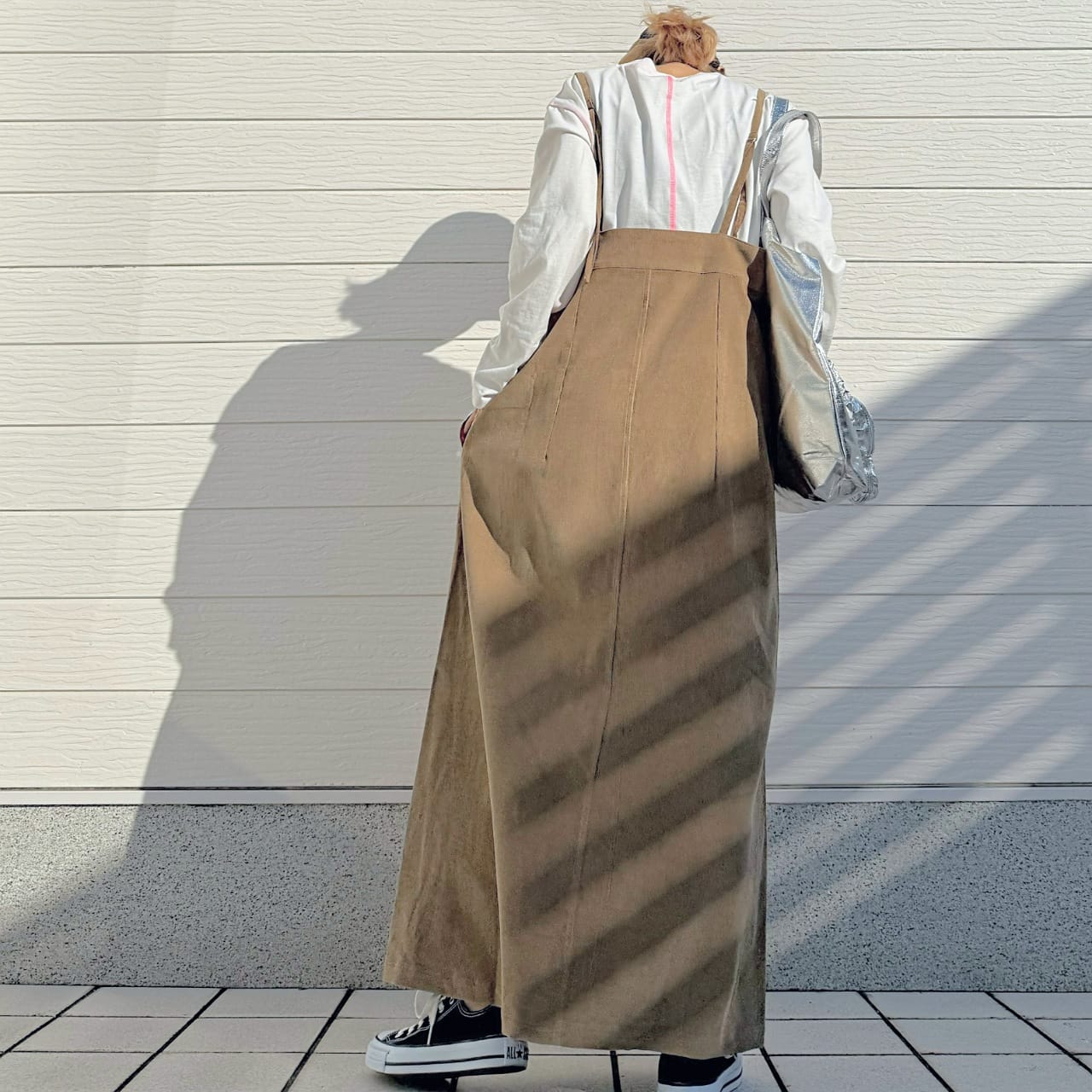 コーデュロイZipキャミワンピ ブラウン Free