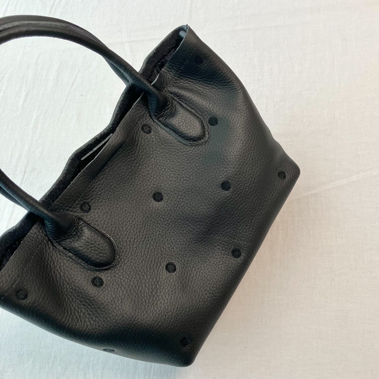 牛革ドット2wayトート シルバー Free