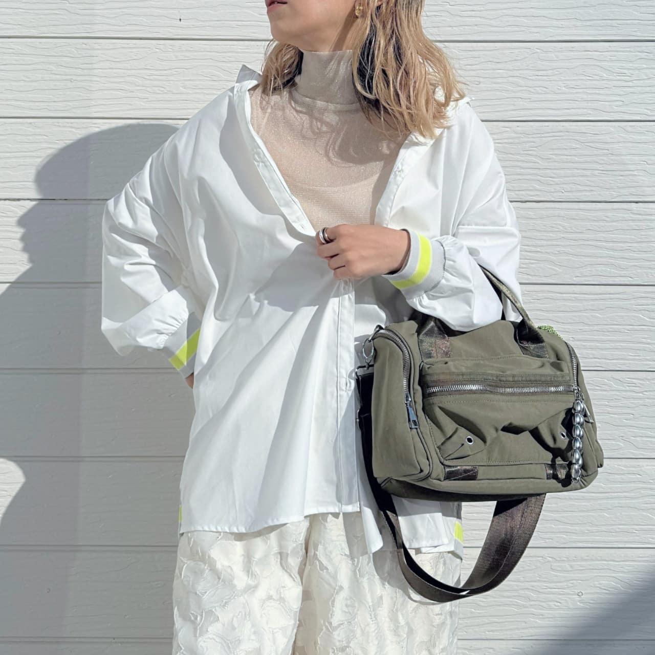 リブドッキングシャツ ブラック Free