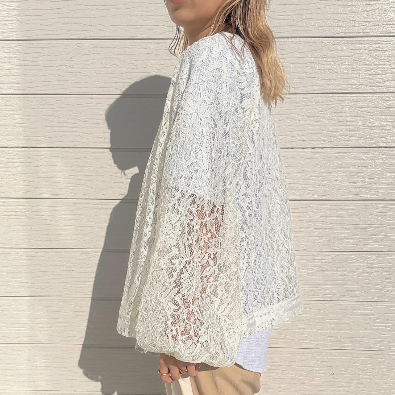 レースブルゾン ホワイト Free