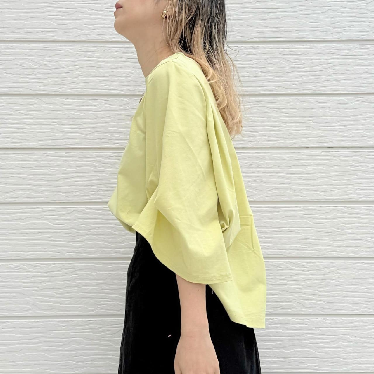 シルケットプルオーバー ライムイエロー Free