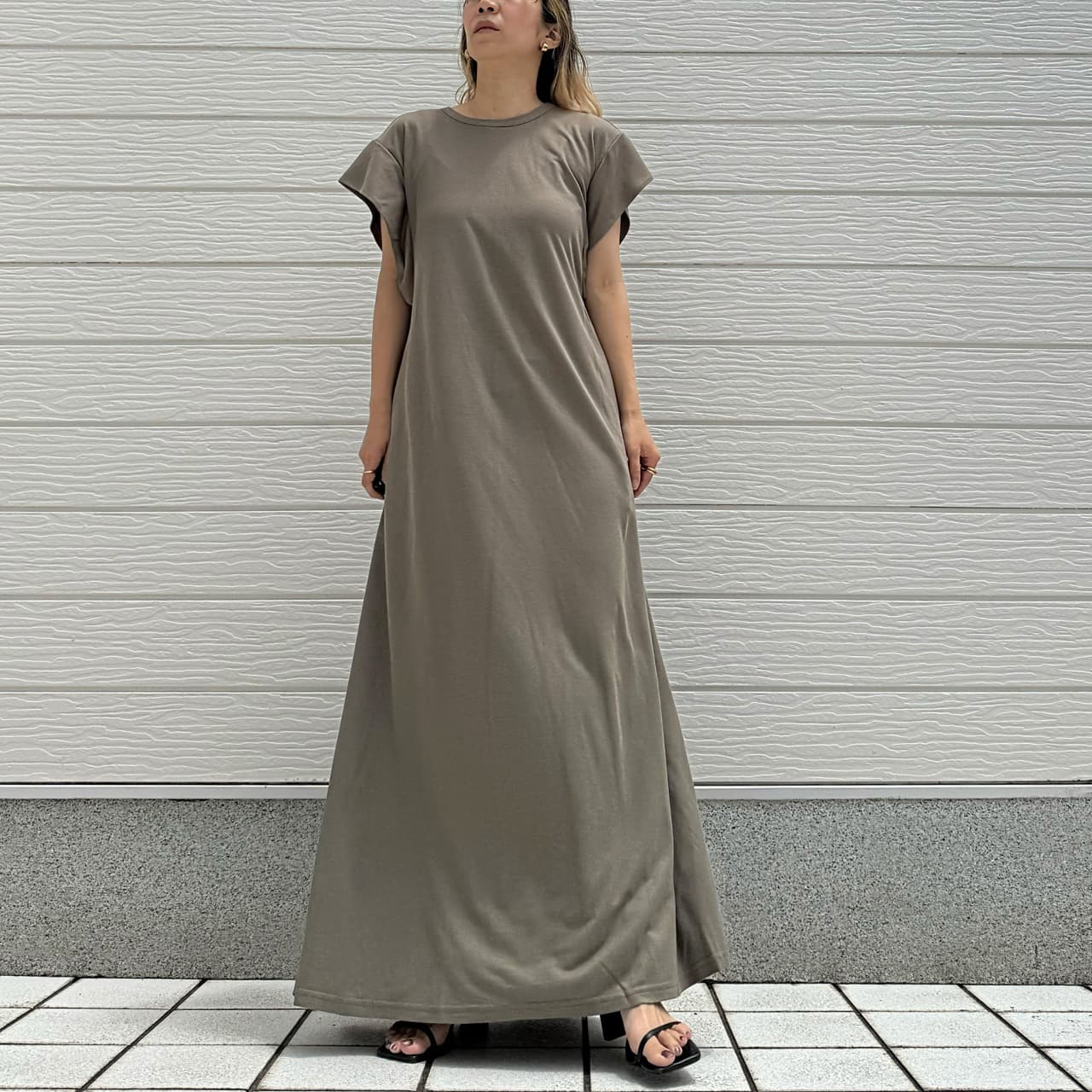 COOLカノコロングワンピース カーキ Free