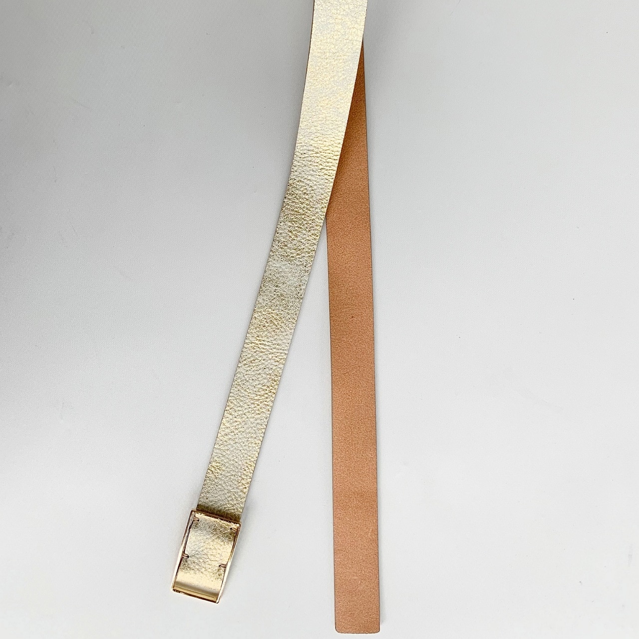 メタリックレザーベルト ブラック Free