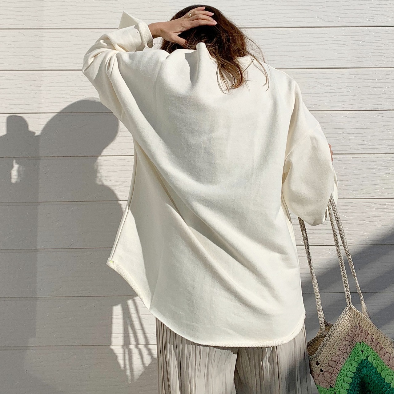 裏毛ロゴトレーナー アイボリー Free