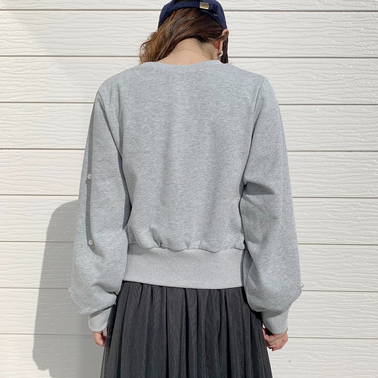 パールデザインスウェット グレー Free