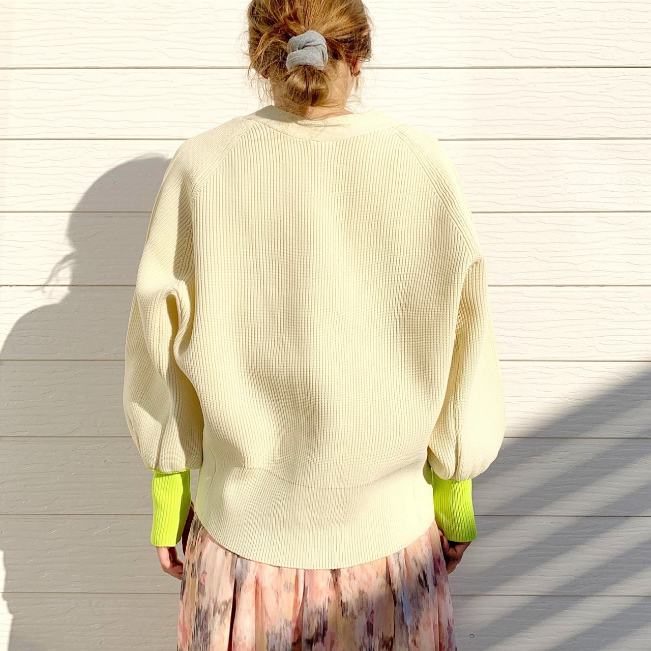 BIGボタン 片畦ドルマンカーデ アイボリー Free