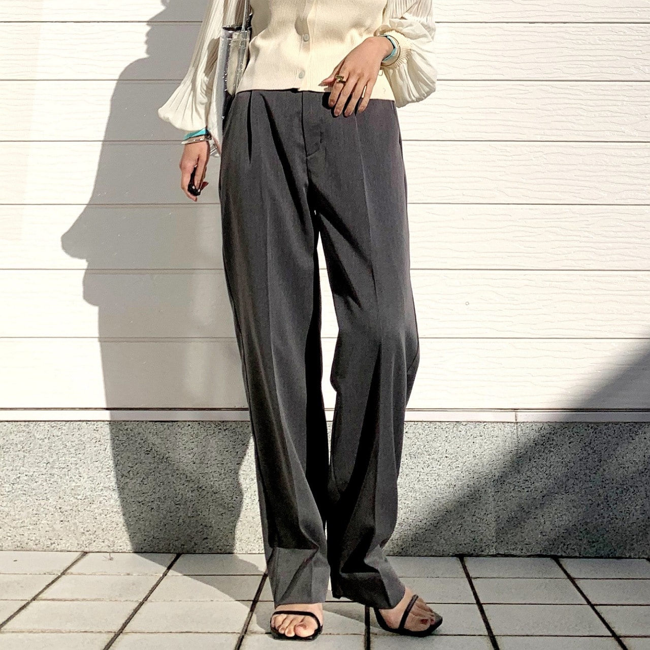 【セットアップ対応アイテム】TRストレッチストレートパンツ ライトベージュ Free