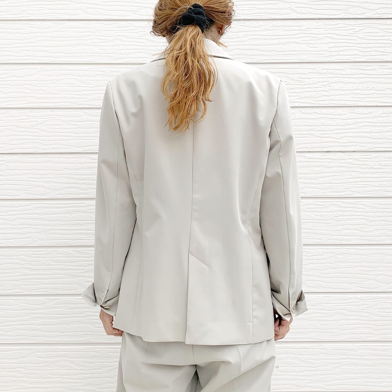 【セットアップ対応アイテム】TRストレッチピークドラぺルジャケット ライトベージュ Free