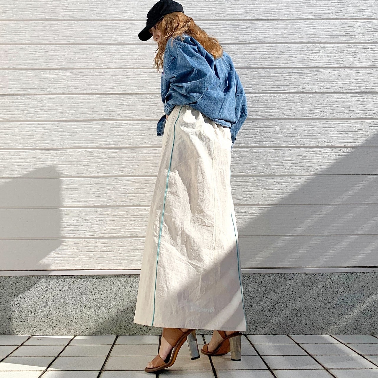 デニムドッキングスカート ホワイト Free