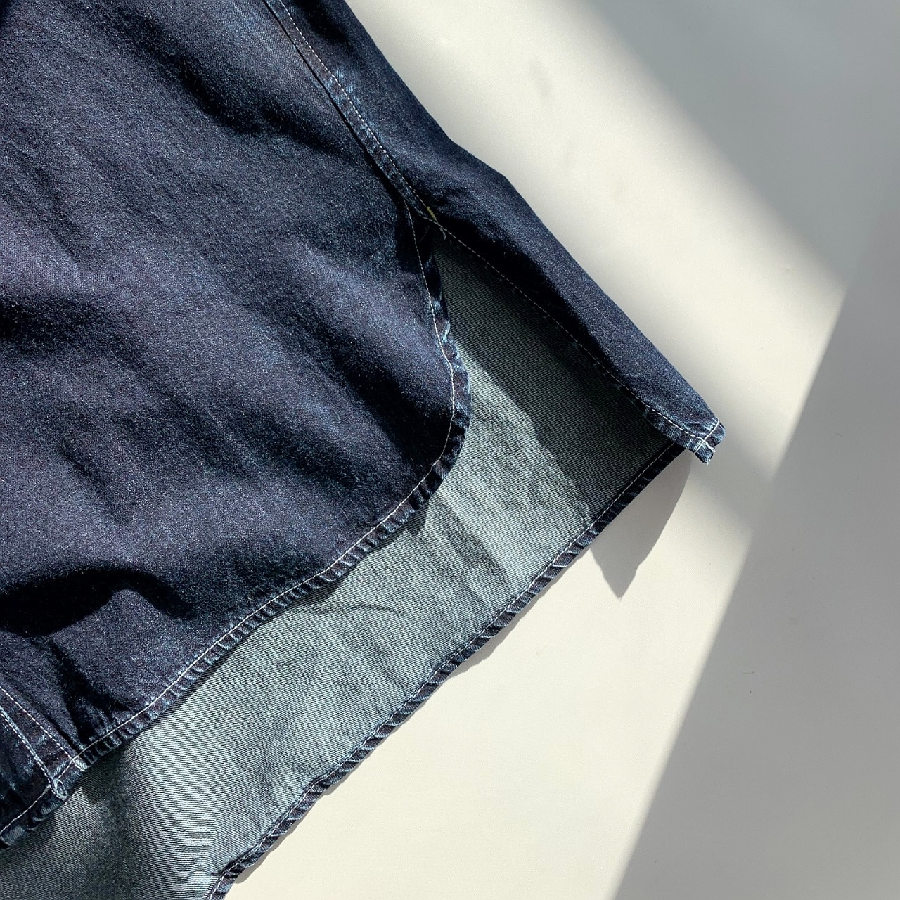 刺繍デニムシャツ インディゴ Free