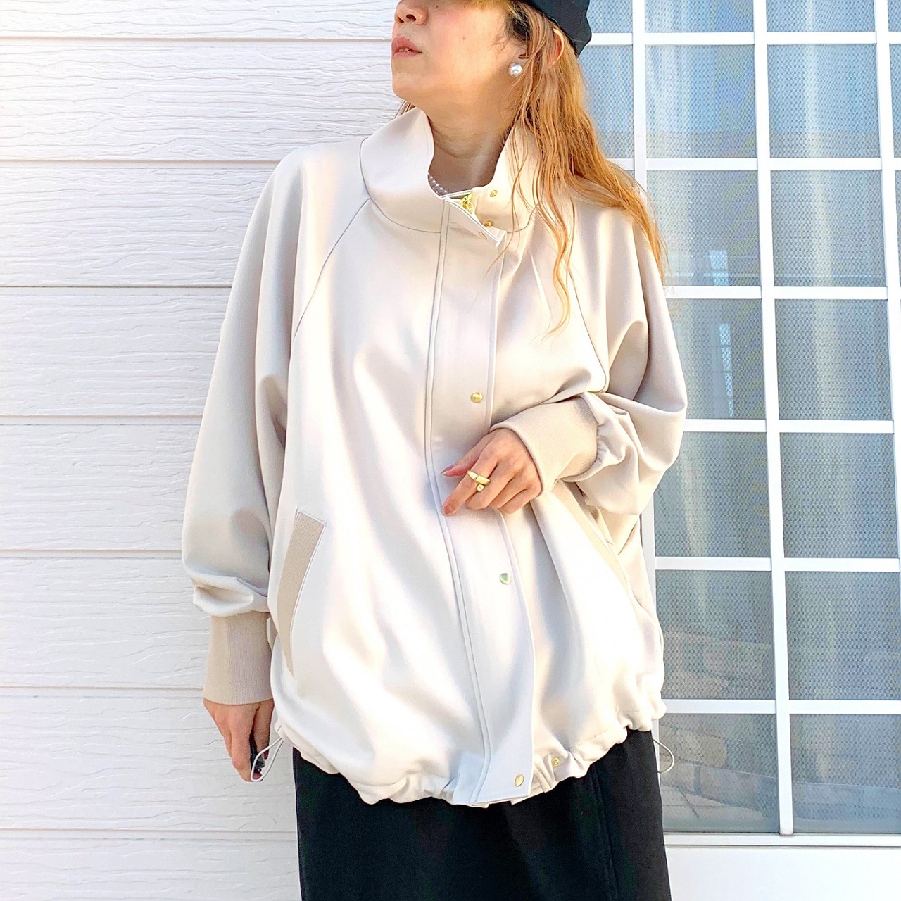 ライトダンボールドルマンブルゾン アイボリー Free