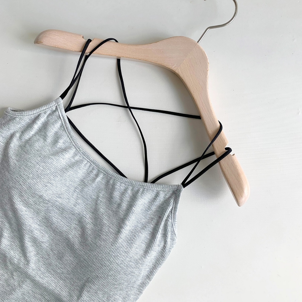 カップ付きバッククロスキャミ イエロー Free