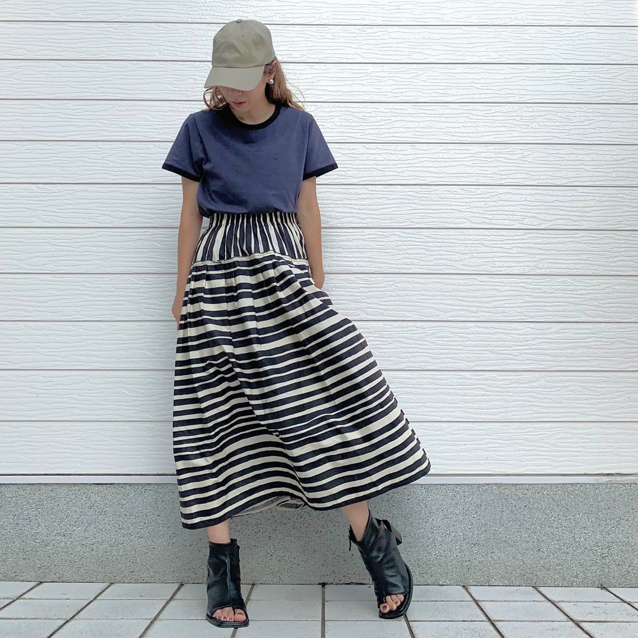 リンガーロゴプリントT ネイビー Free