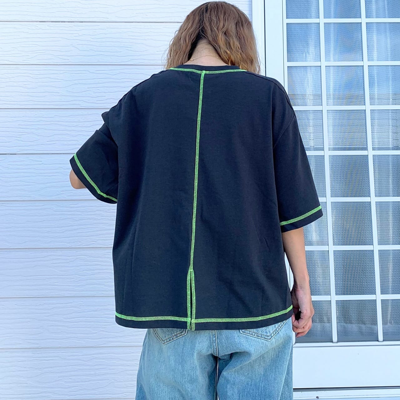 切替スクエアステッチトップス チャコールグレー Free