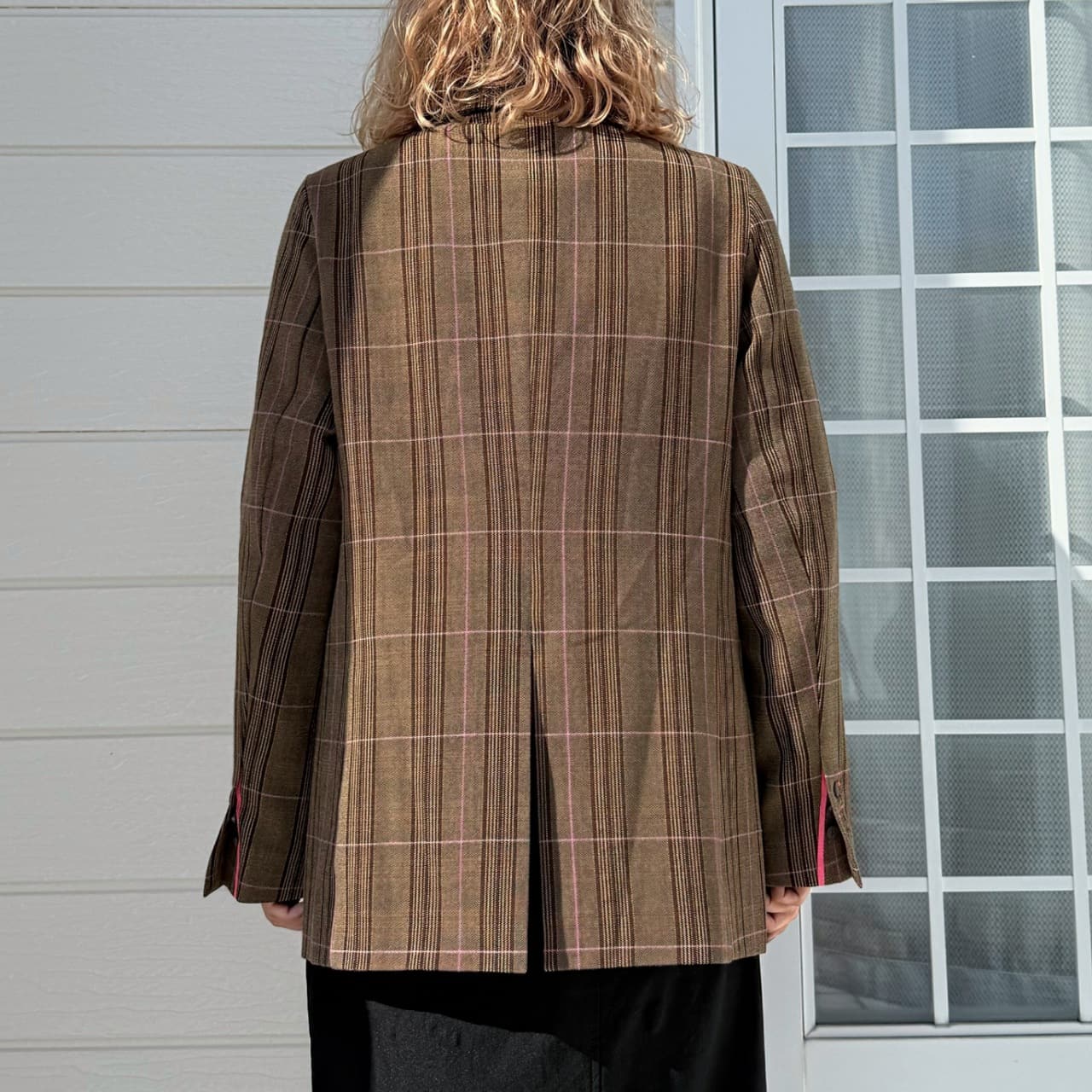 チェックジャケット ブラウン Free