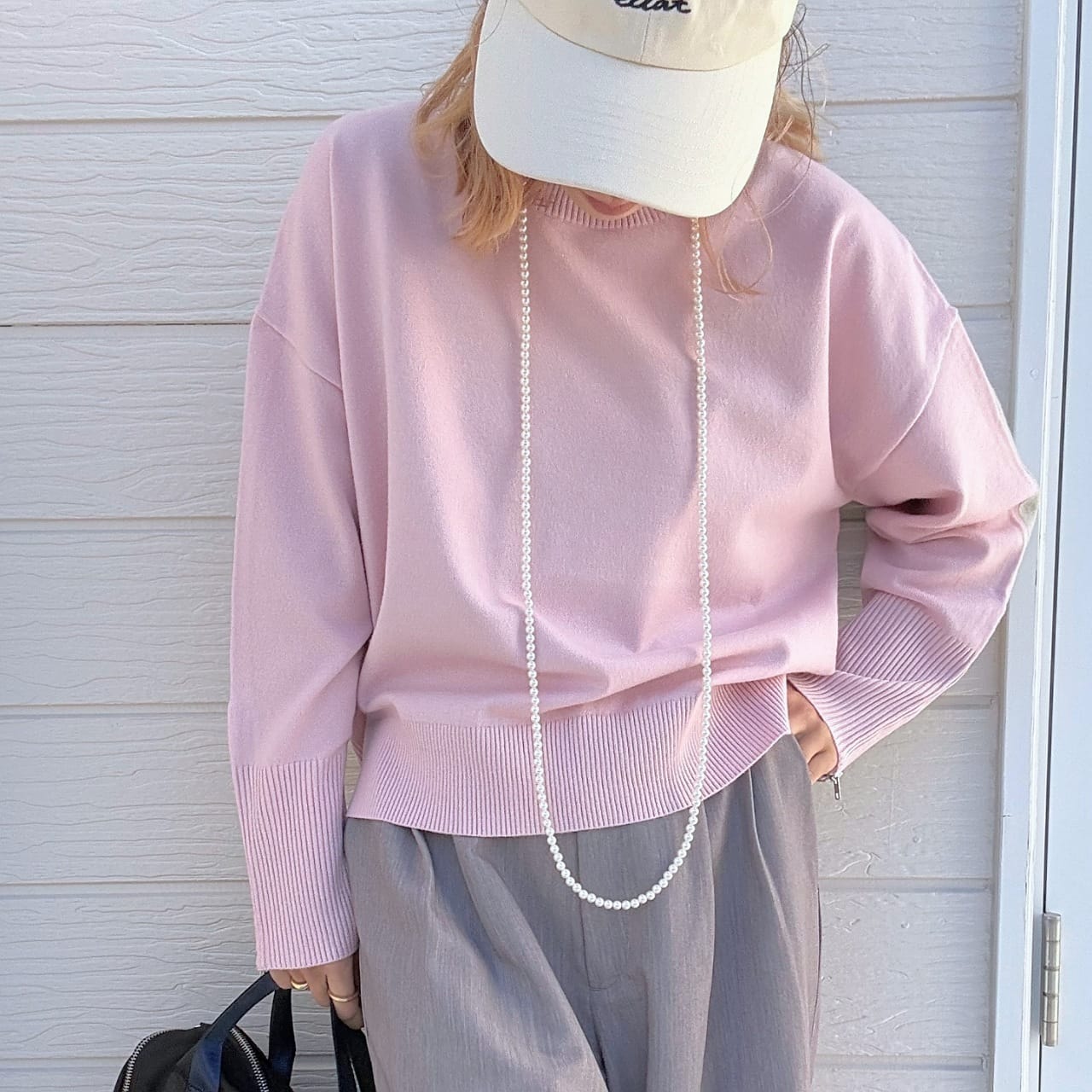 バイカラーZipニット ブルー Free