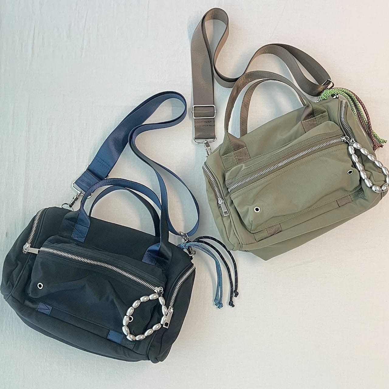 ミリタリーチャームボストン カーキ Free