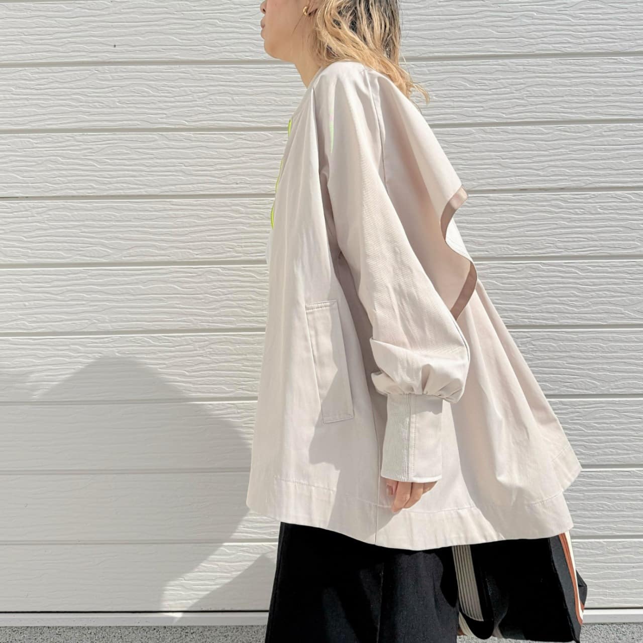 バックテープラインブルゾン アイボリー Free