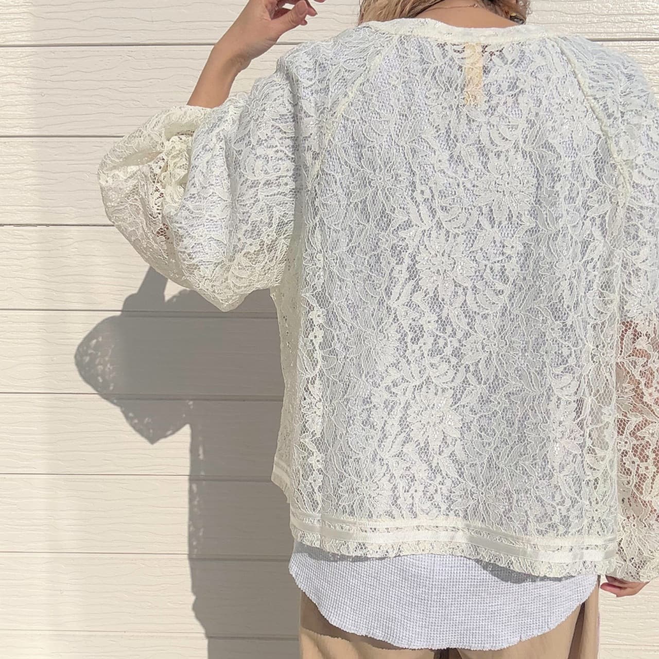 レースブルゾン ホワイト Free