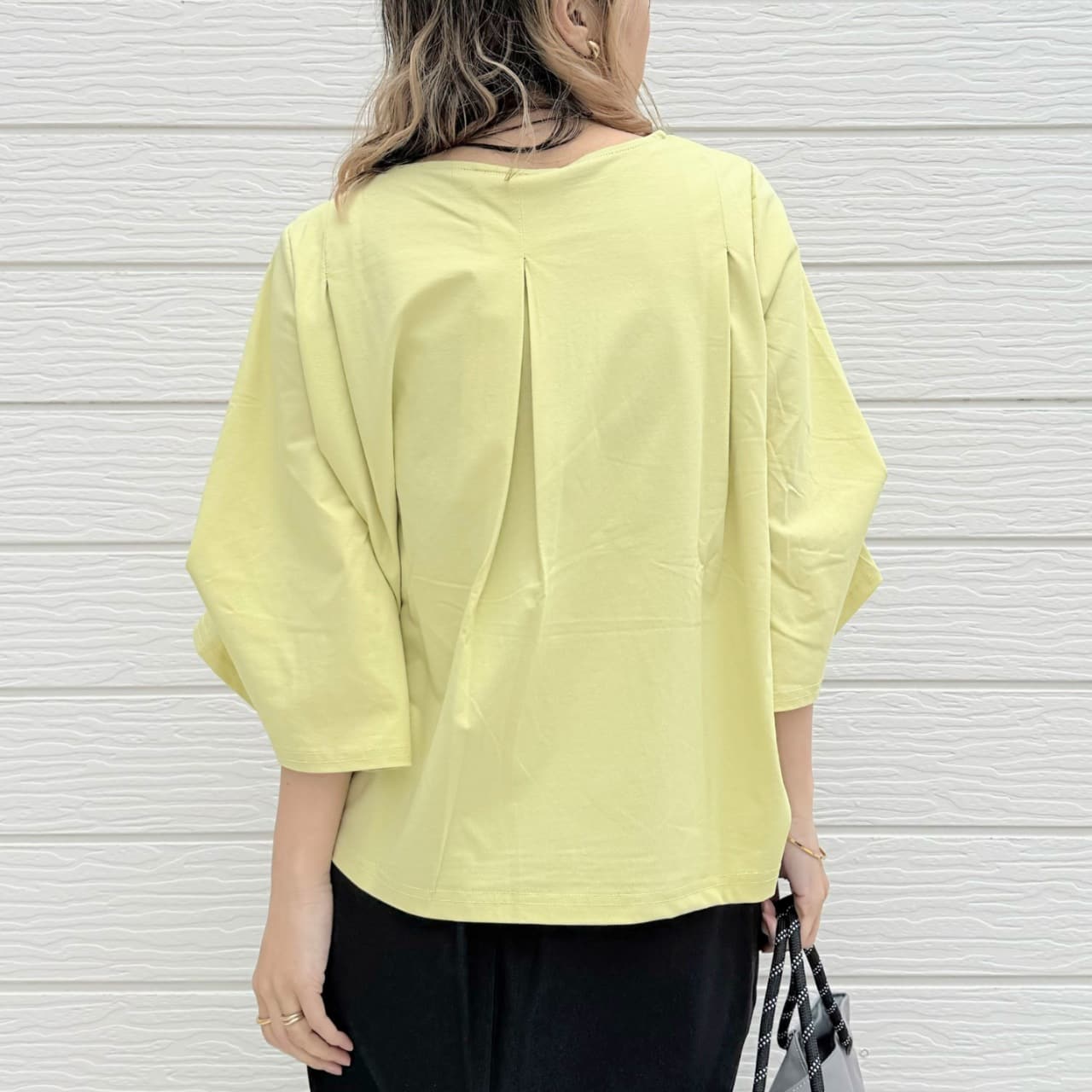 シルケットプルオーバー ライムイエロー Free