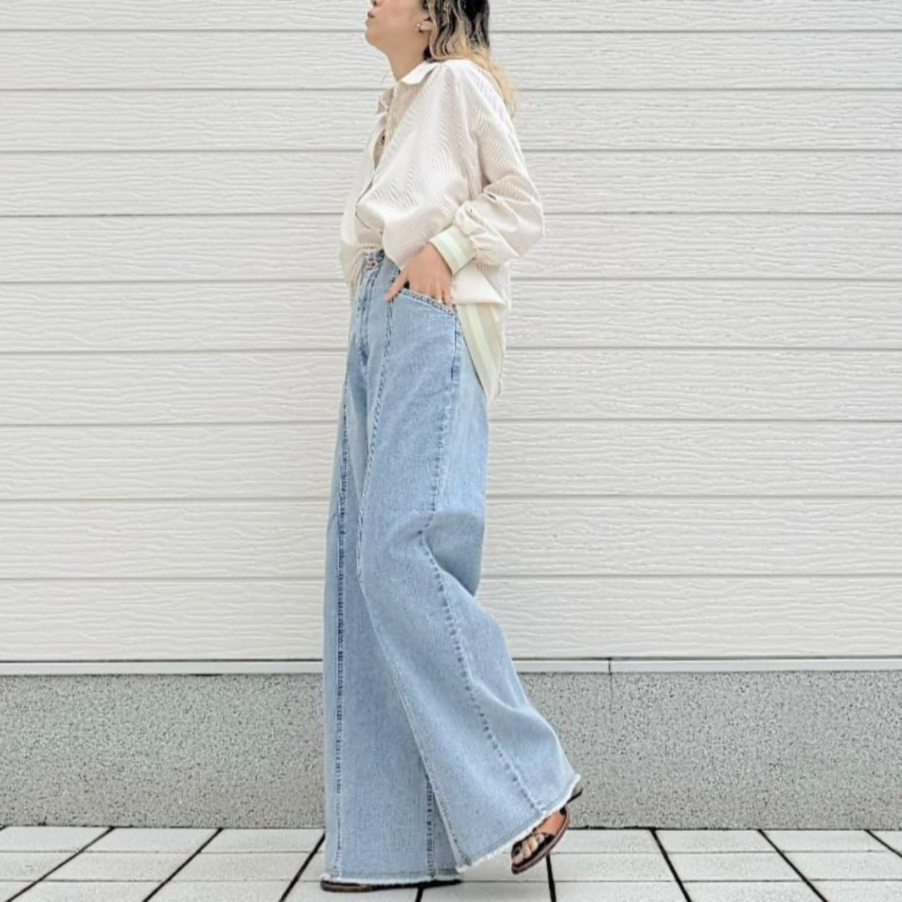 ストレッチデニムパンツ インディゴ Free