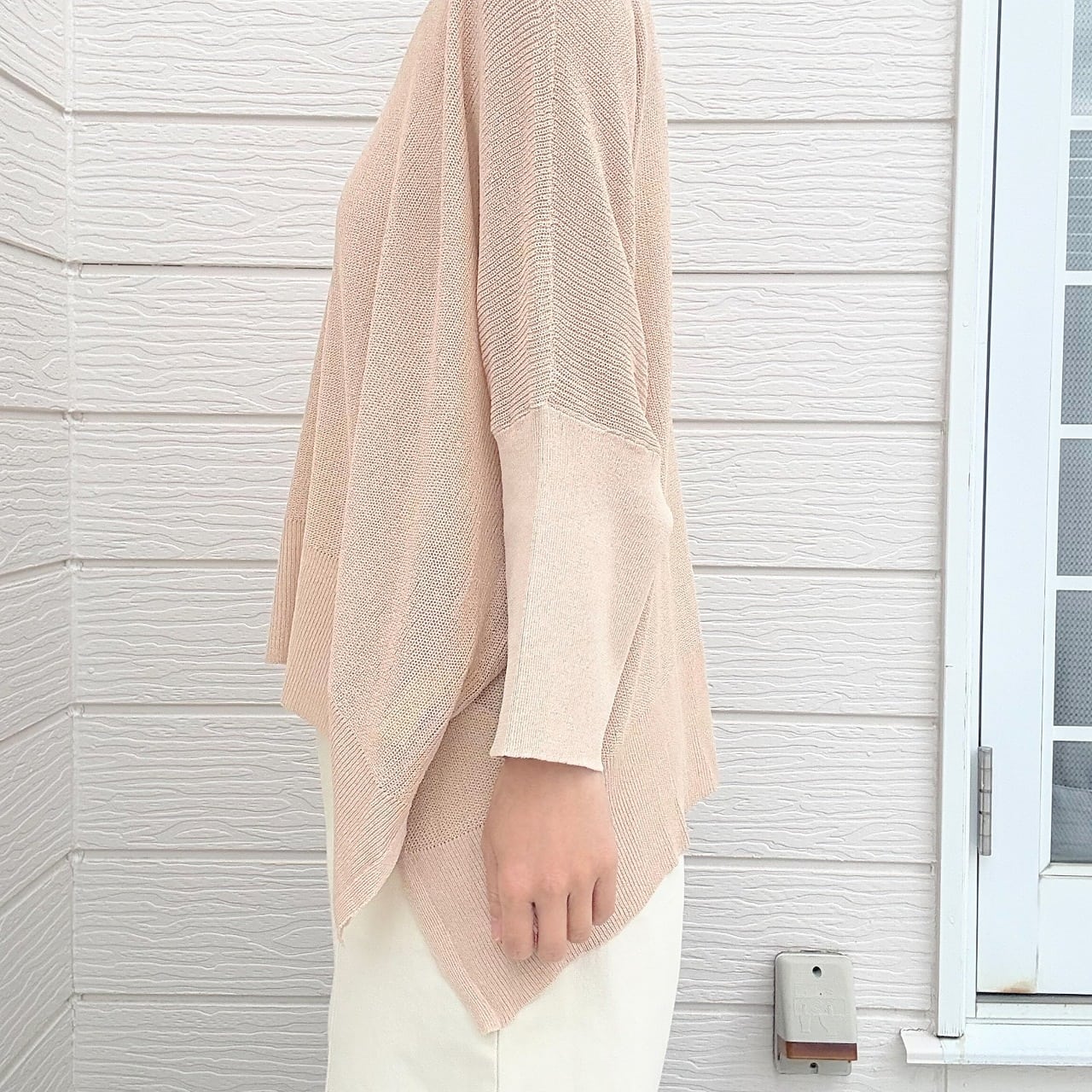 UV片畦ボックスニット グリーン Free