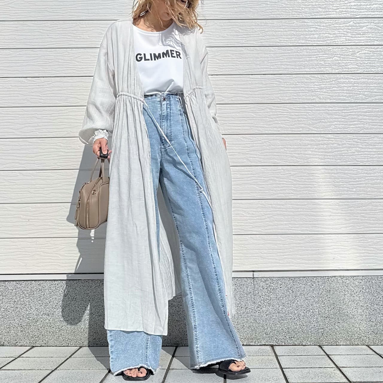 ガウンギャザーワンピース ラベンダー Free