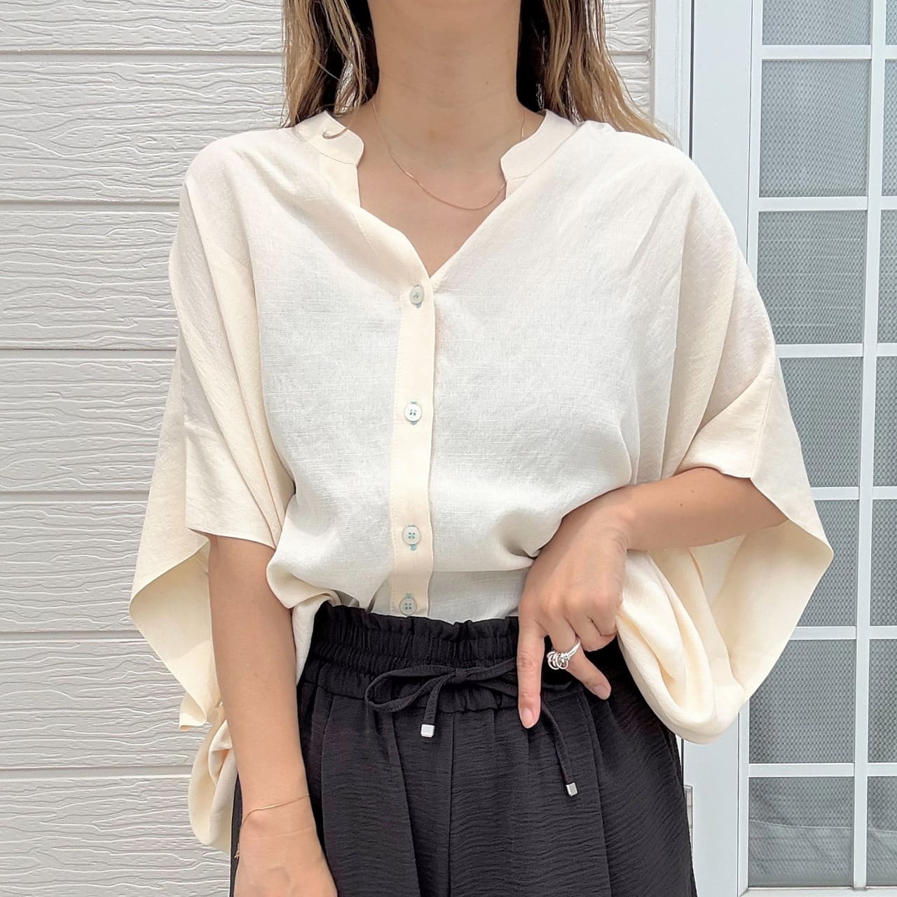 ウォッシャブルスキッパーシャツ レッド Free