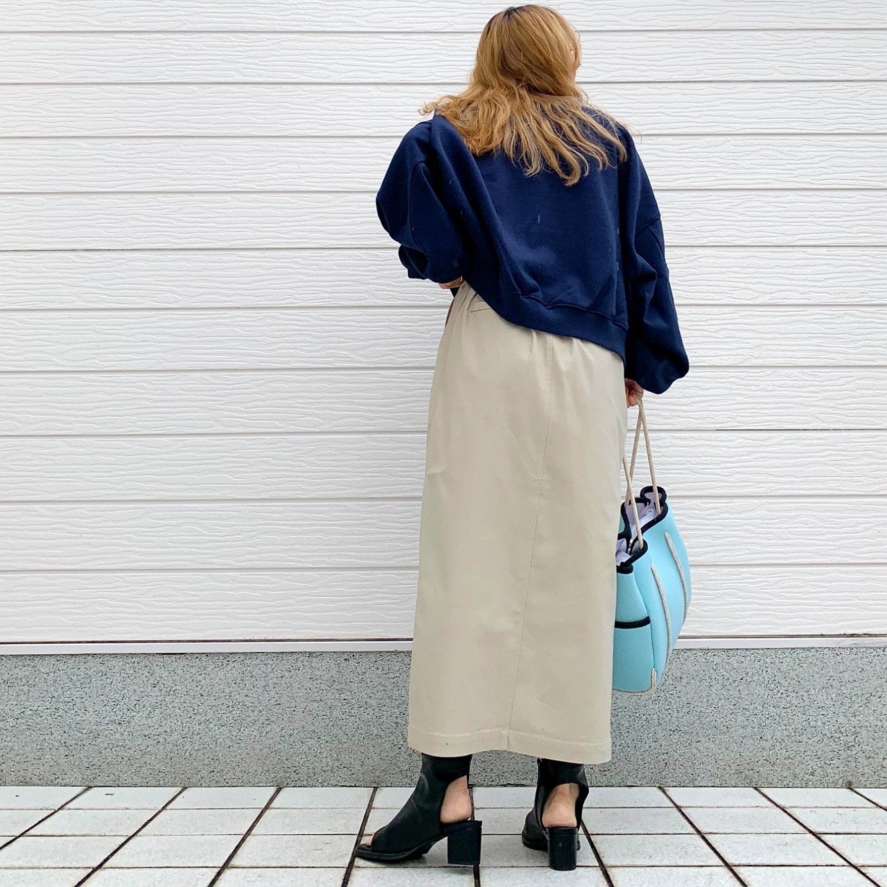 裏毛09プリントトレーナー ネイビー Free