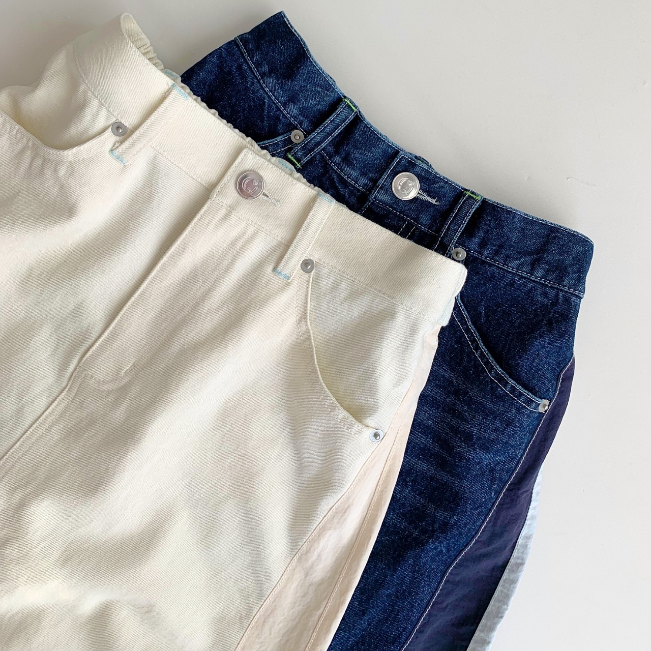 デニムドッキングスカート ホワイト Free