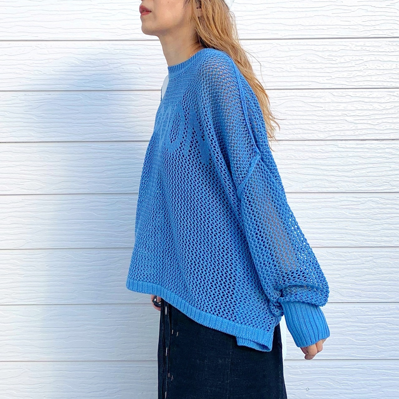 メッシュロゴニット ライム Free