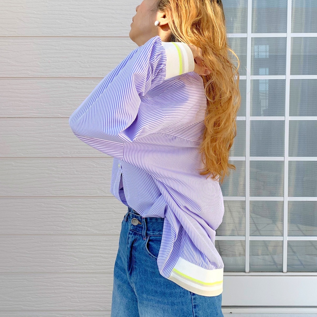 リブドッキングシャツ ホワイト Free